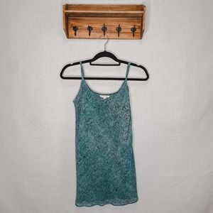 CAbi | Tank Style Top Blue Patterned Medium